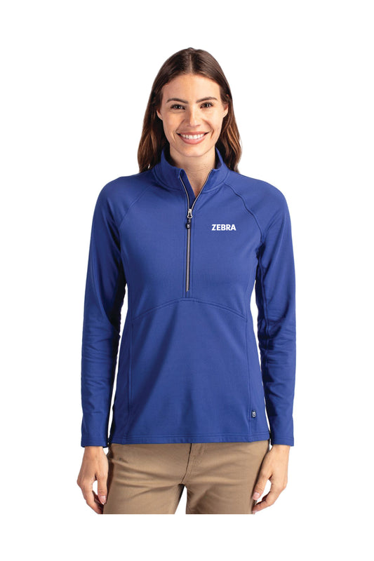 Adapt Eco Knit Stretch Recycled Women's Half Zip Pullover (Tour Blue)