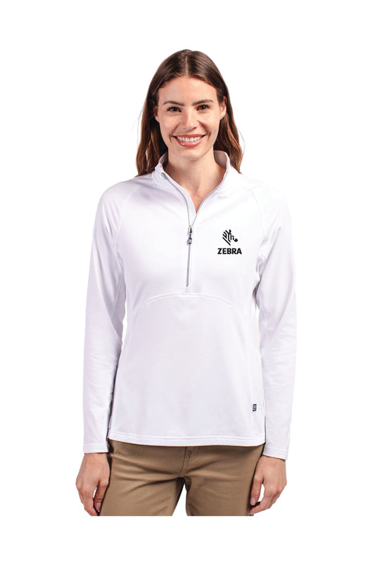 Adapt Eco Knit Stretch Recycled Women's Half Zip Pullover (White)